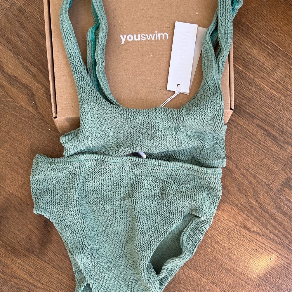 Youswim NWT Aplomb High Waist Two-Piece Sage Green Bikini One size fits all plus